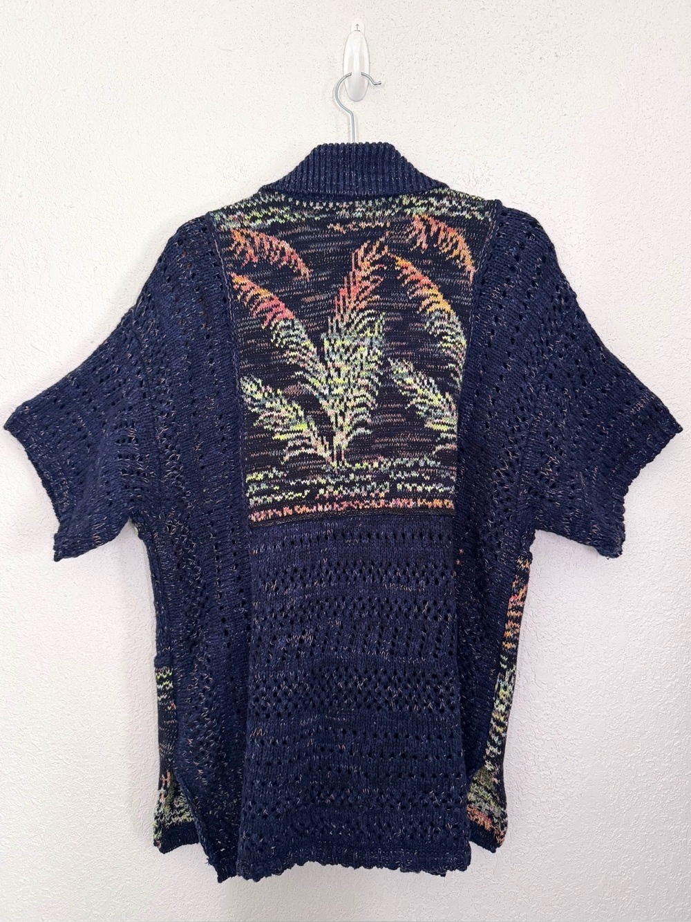 Pilcro Anthropologie Polo Camp Oversized Open Knit Sweater Shirt Medium/Large - Picture 7 of 9